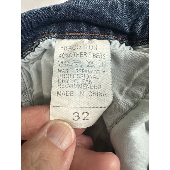 Jeans Wear Blue Denim Graphics High Choice CALAGUC Mens Size 32 Mid Rise Y2K - Picture 16 of 16